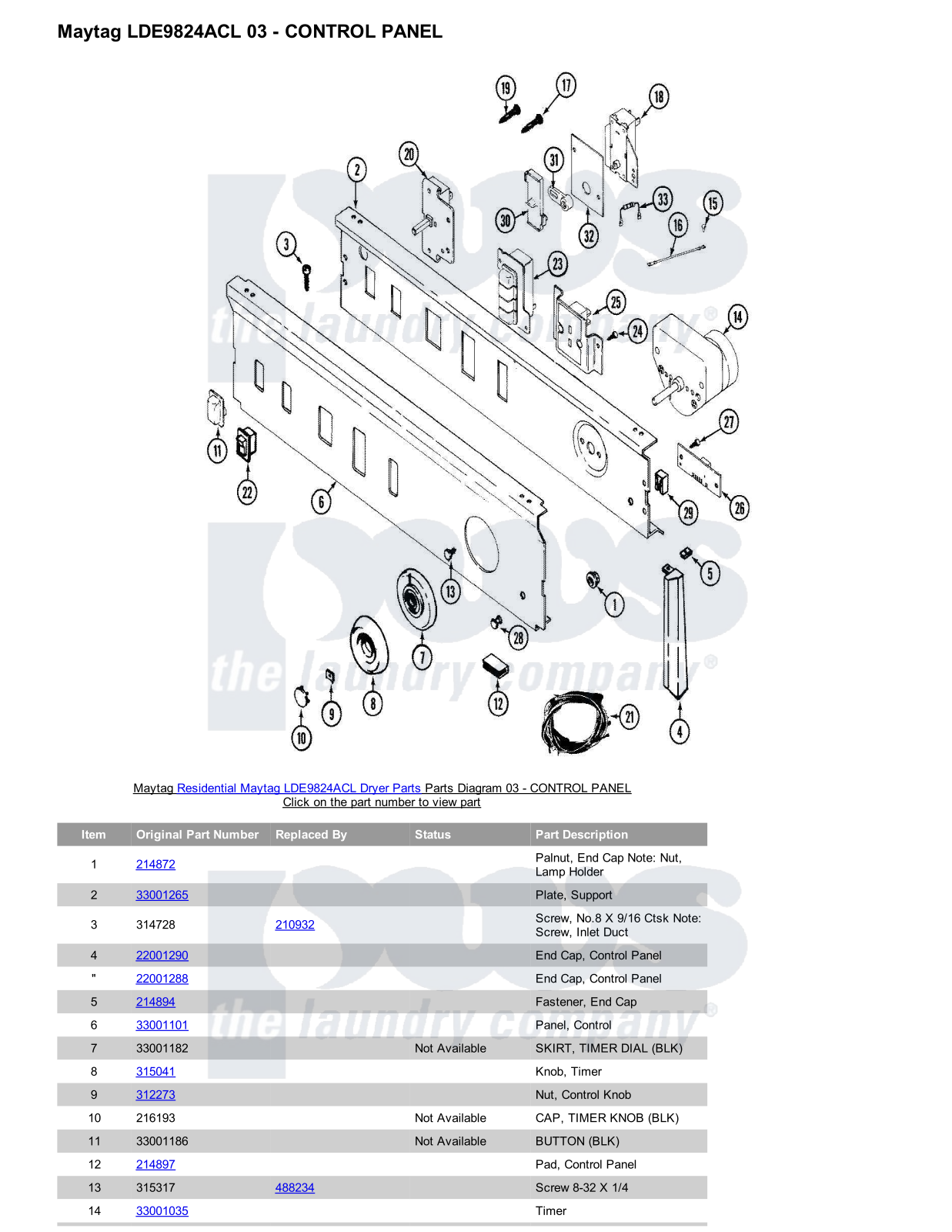 Maytag LDE9824ACL Parts Diagram