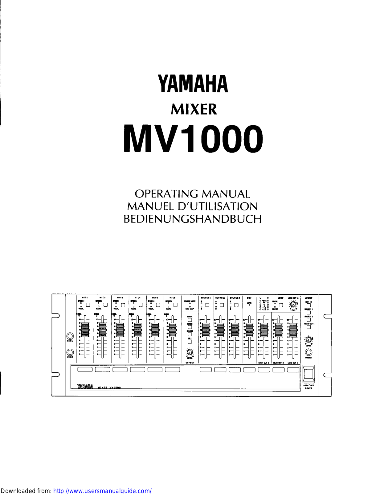 Yamaha Audio MV1000 User Manual
