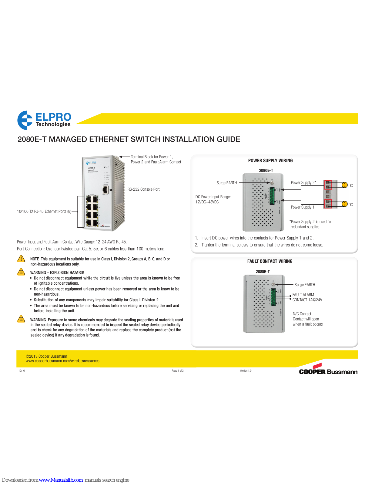 ELPRO 2080E-T Installation Manual - ManualMachine.com