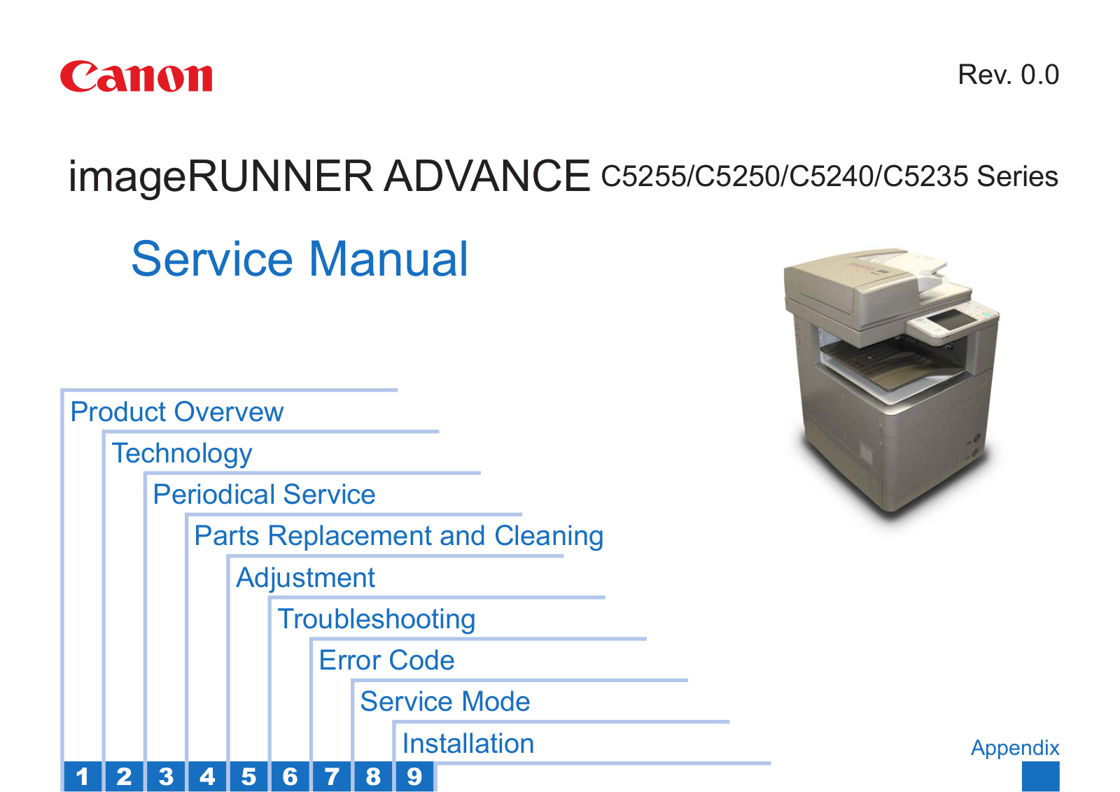 Canon imageRUNNER ADVANCE C5255, imageRUNNER ADVANCE C5250, imageRUNNER ADVANCE C5240, imageRUNNER ADVANCE C5235 Service Manual