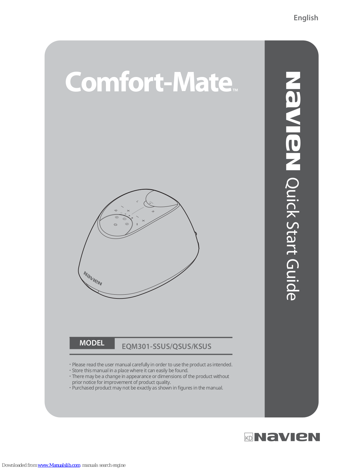 Navien Comfort-Mate EQM301-SSUS, Comfort-Mate EQM301-QSUS, Comfort-Mate EQM301-KSUS Quick Start Manual