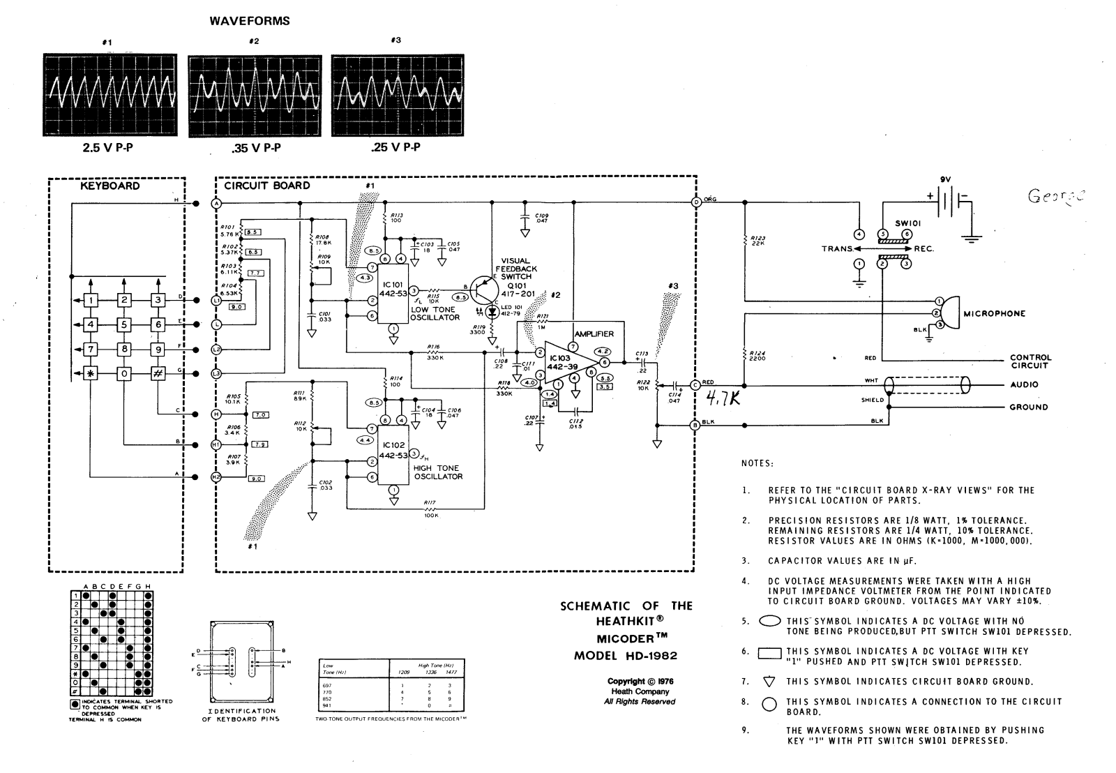 Heath Company HD-1982 Schematic