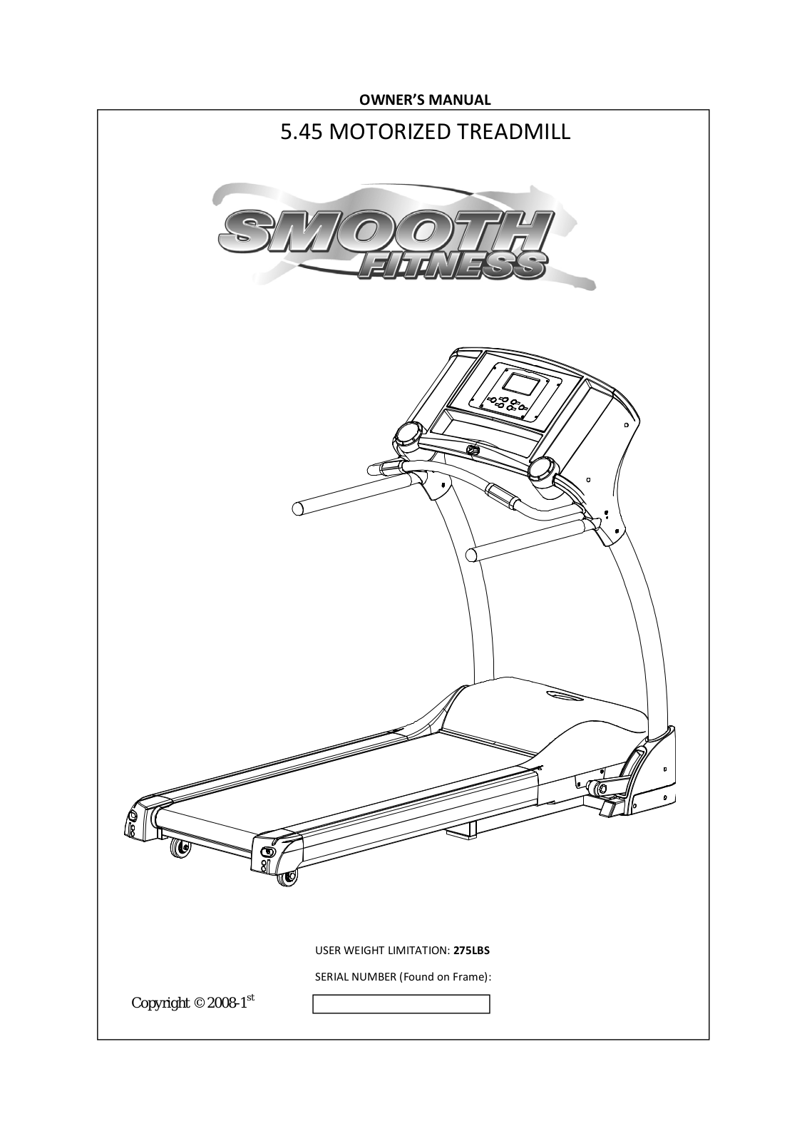 Smooth Fitness 5.45 User Manual