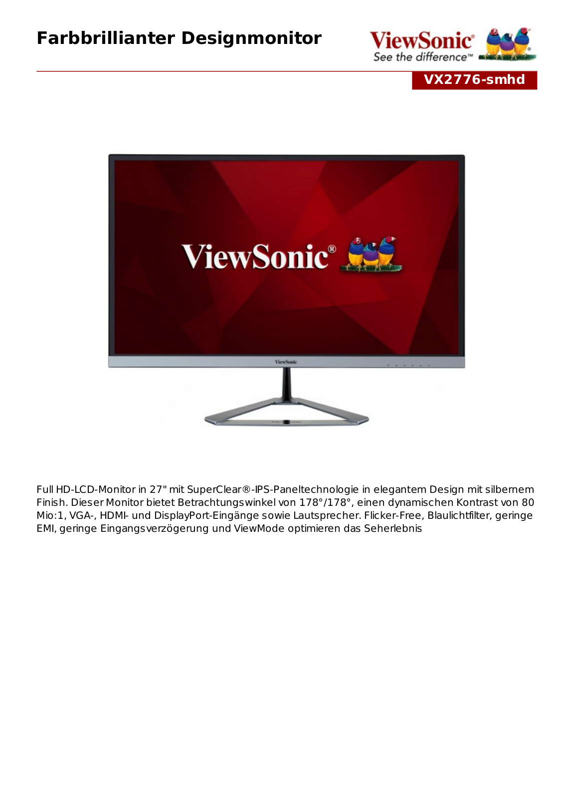 ViewSonic VX2776-smhd User Manual