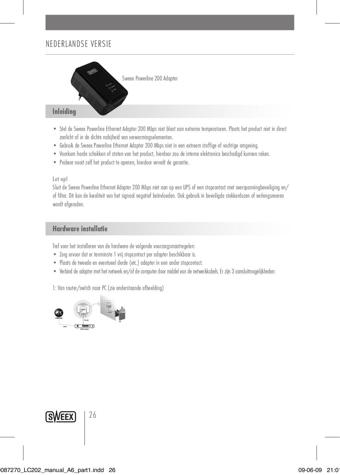 Sweex LC203 User Manual