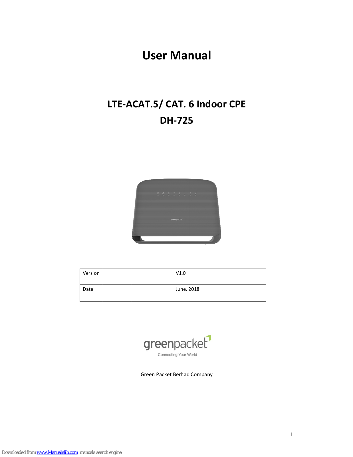 Green Packet DH-725 User Manual