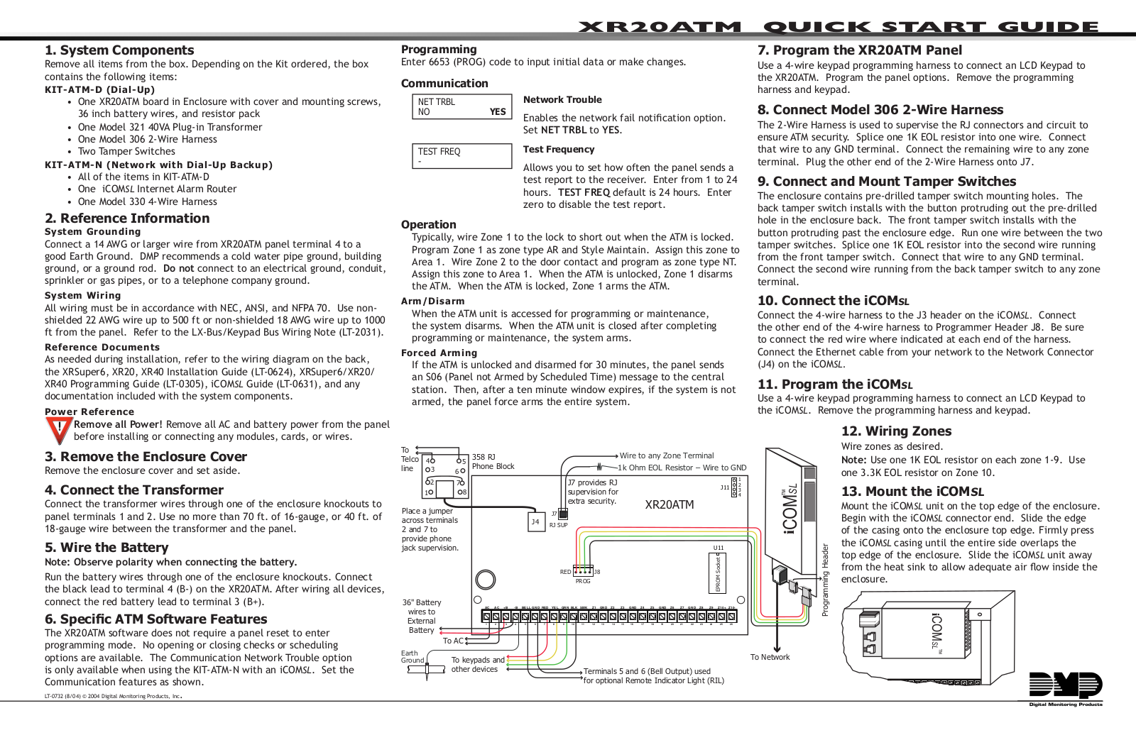 DMP Electronics XR20ATM Quick Start Manual