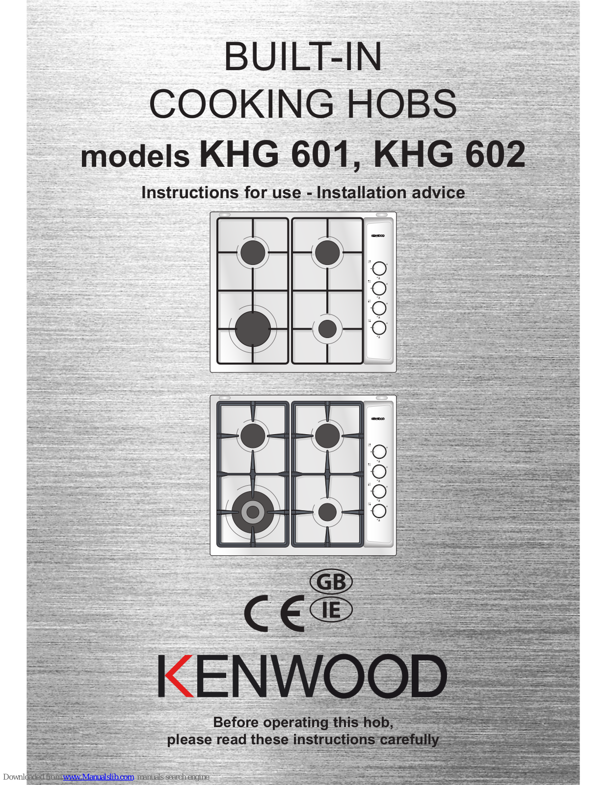 Kenwood KHG 601, KHG 602 Instructions For Use Manual