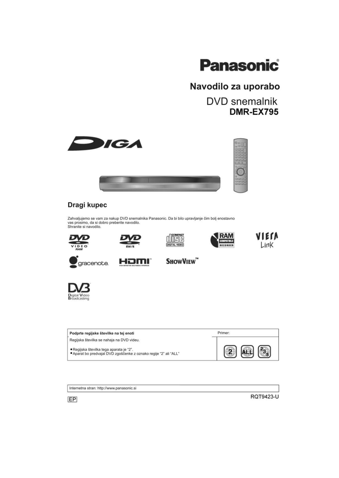 Panasonic DMR-EX795 User Manual