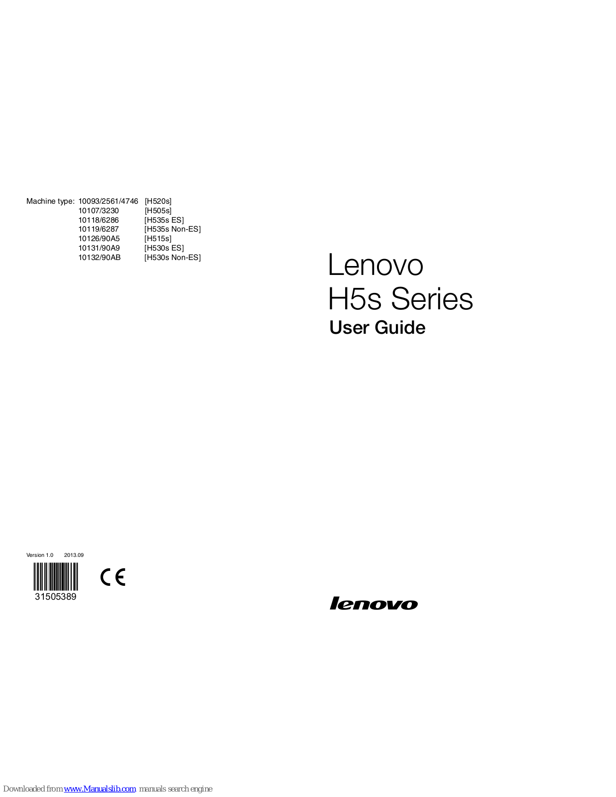 Lenovo H505s, H520, H515s, H520s, H530s Non-ES User Manual