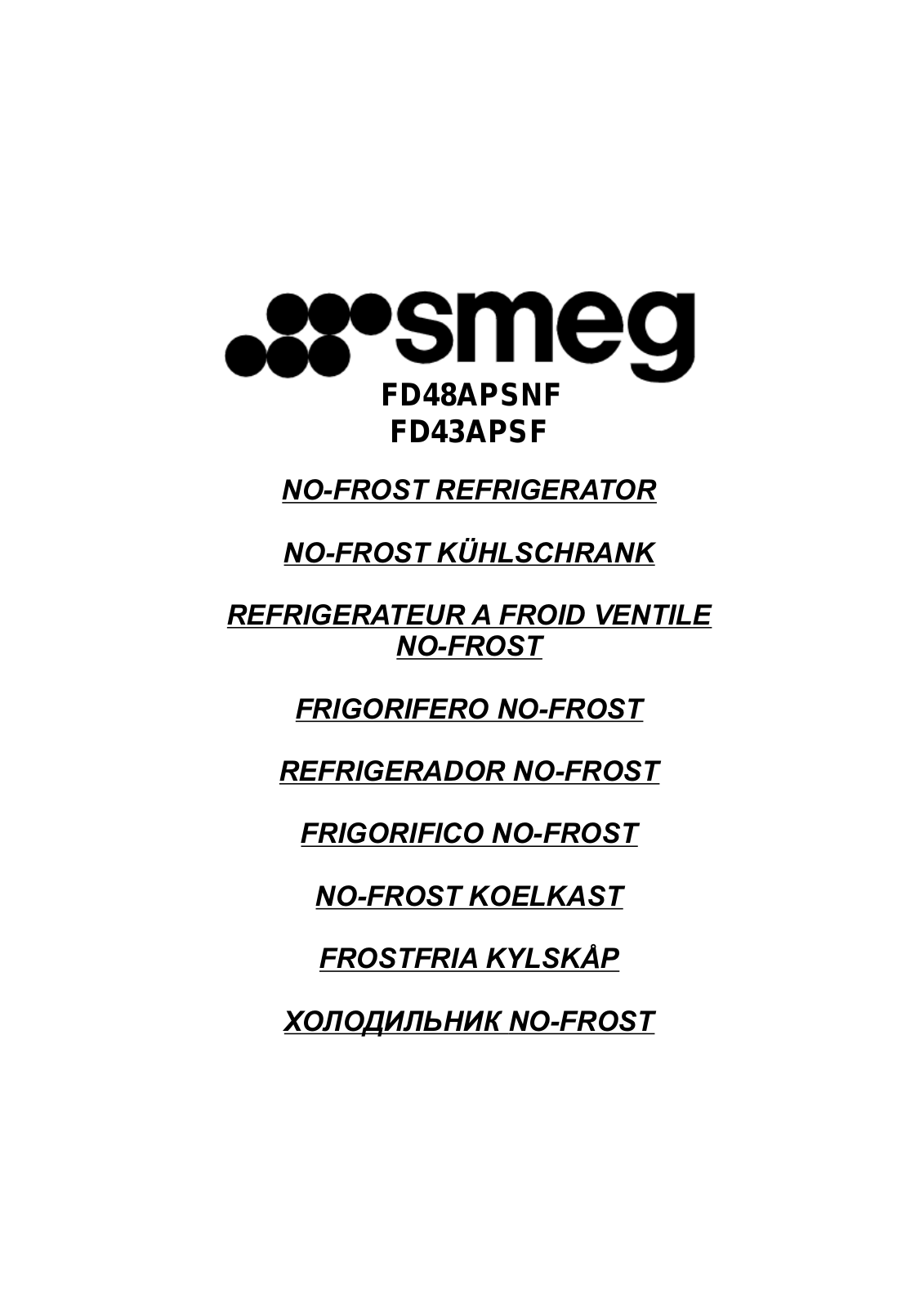 SMEG FD48APSNF, FD43APSNF User Manual