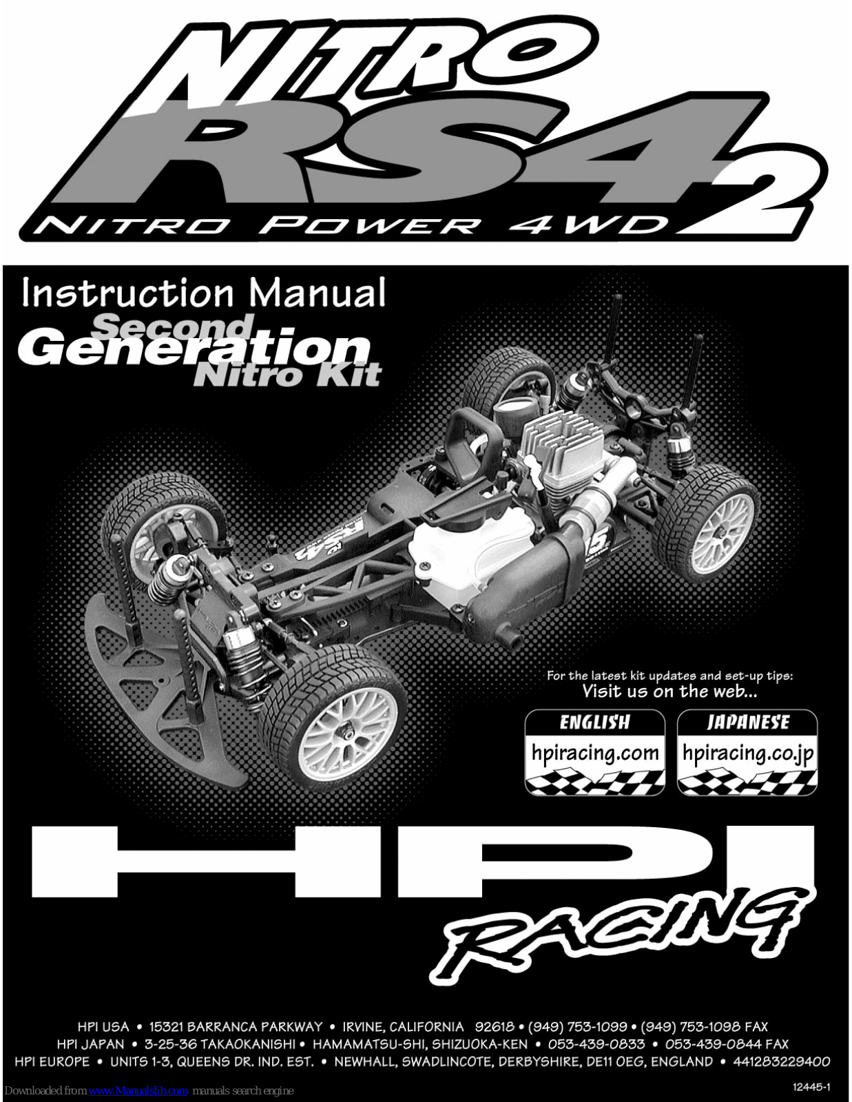 HPI Racing Nitro RS4 2 Instruction Manual