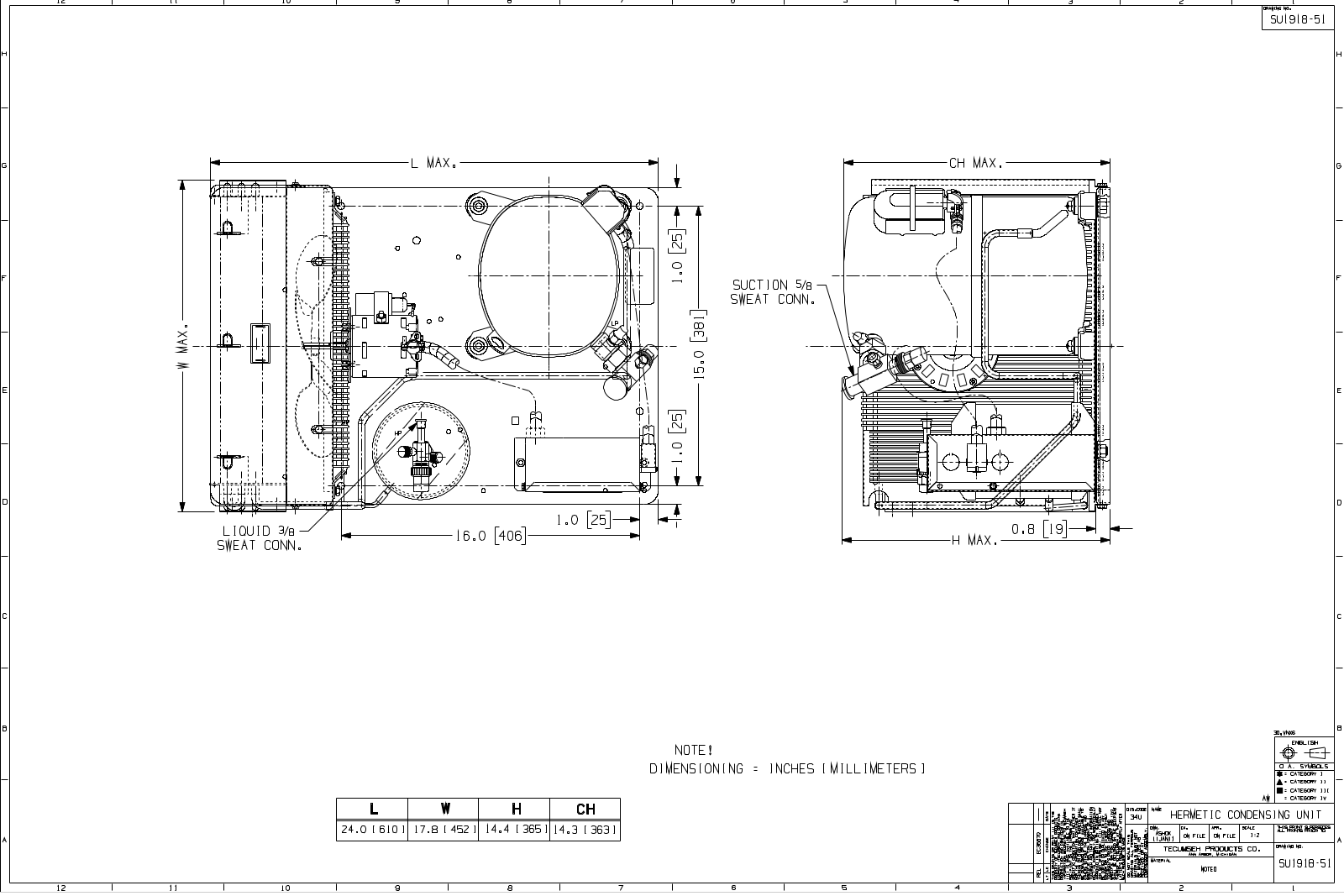 Tecumseh AWA2448ZXDXE Drawing Data