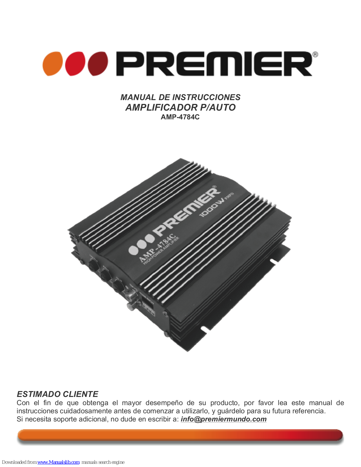Premier amp-4784c Instruction Manual - ManualMachine.com