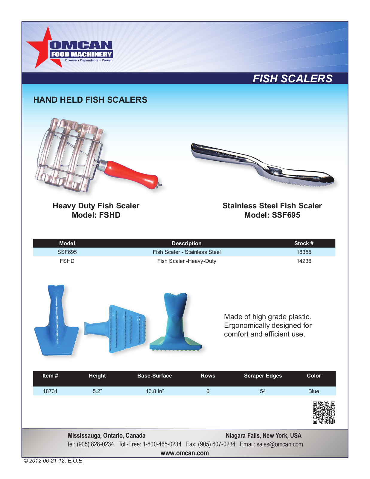 Omcan Food Machinery FSHD User Manual