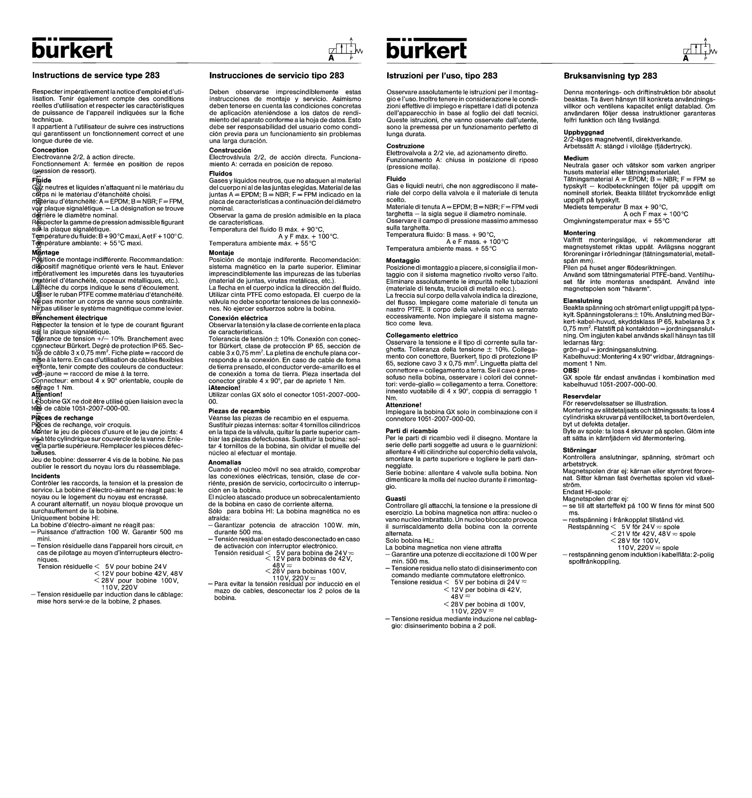 Burkert 0283 User Manual