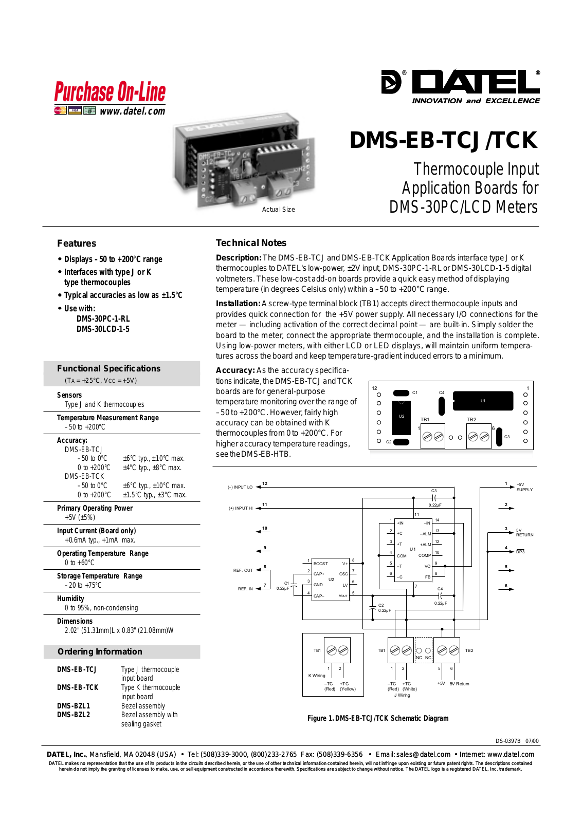 DATEL DMS-EB-TCK, DMS-EB-TCJ Datasheet