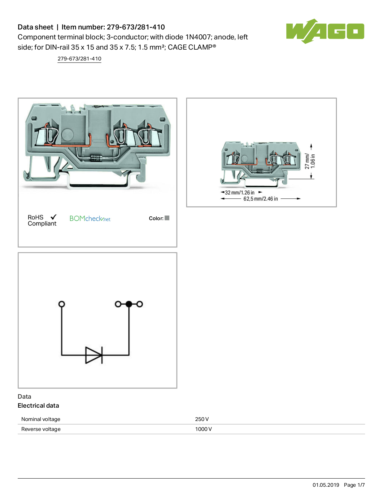 Wago 279-673/281-410 Data Sheet