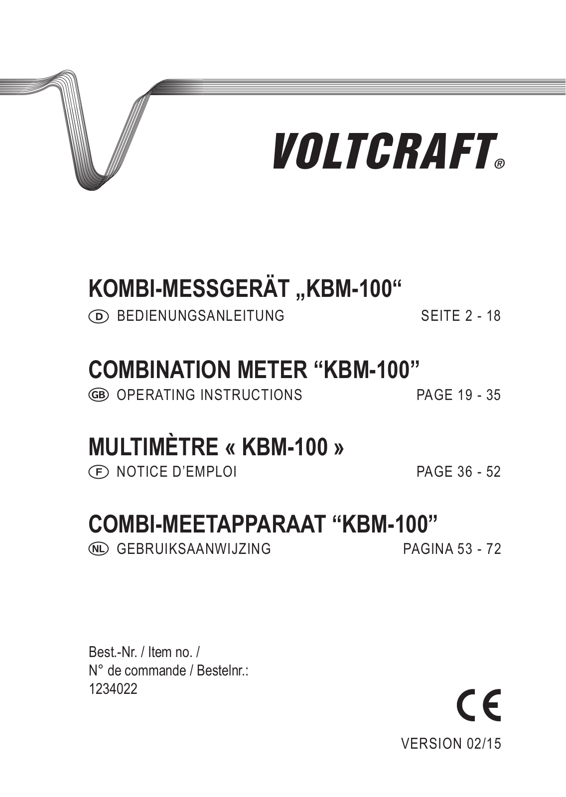 VOLTCRAFT KBM-100 User guide