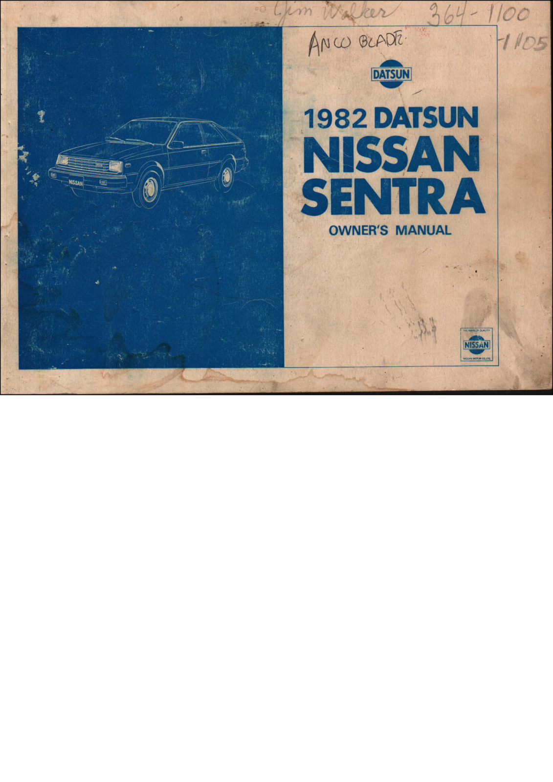 Nissan Sentra 1982 User Manual