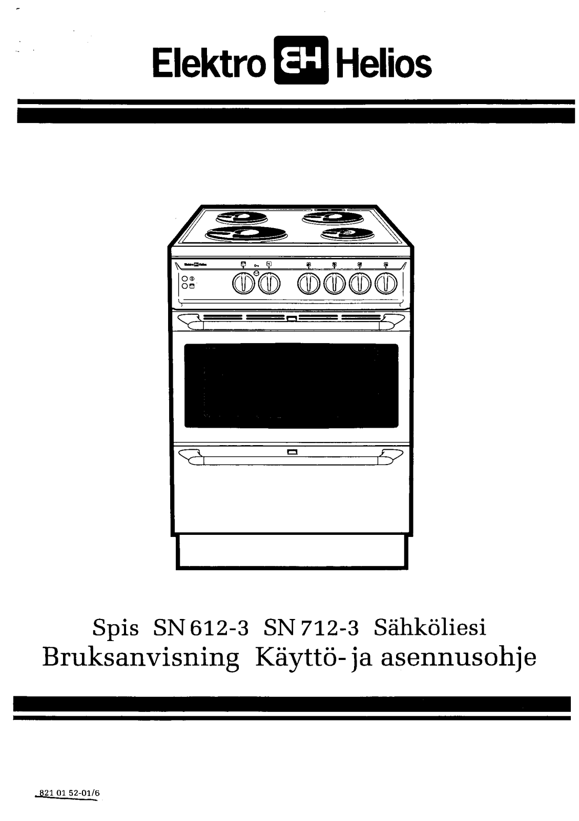 Elektro helios SN712-3, SN612-3 User Manual