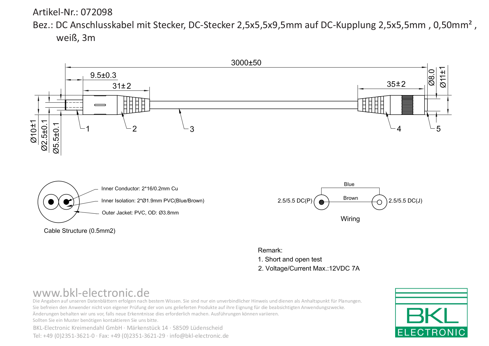 BKL DC V 2505 Datasheet - ManualMachine.com