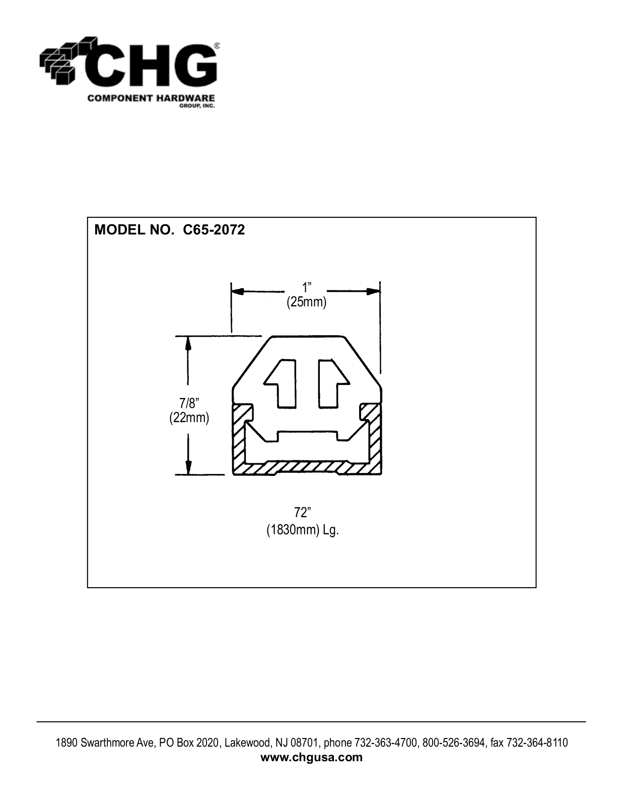 Component Hardware C65-2072 User Manual