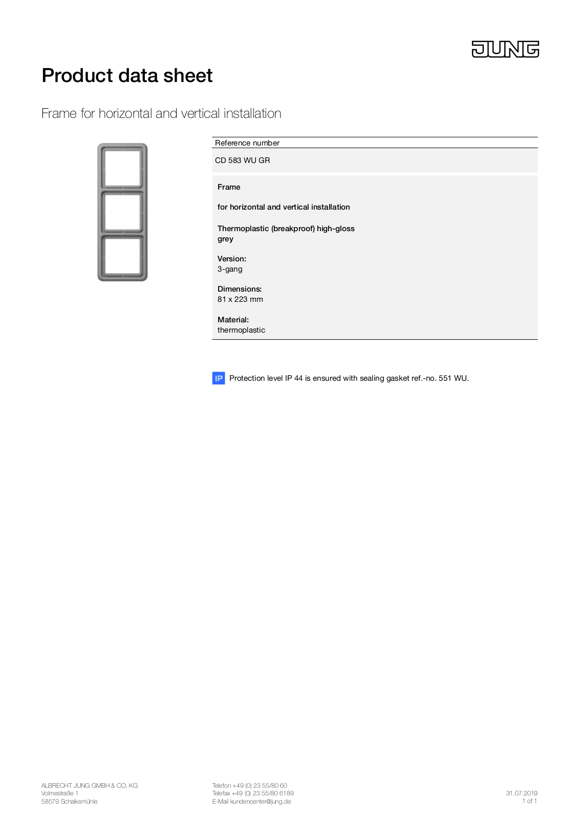 Jung CD 583 WU GR User Manual