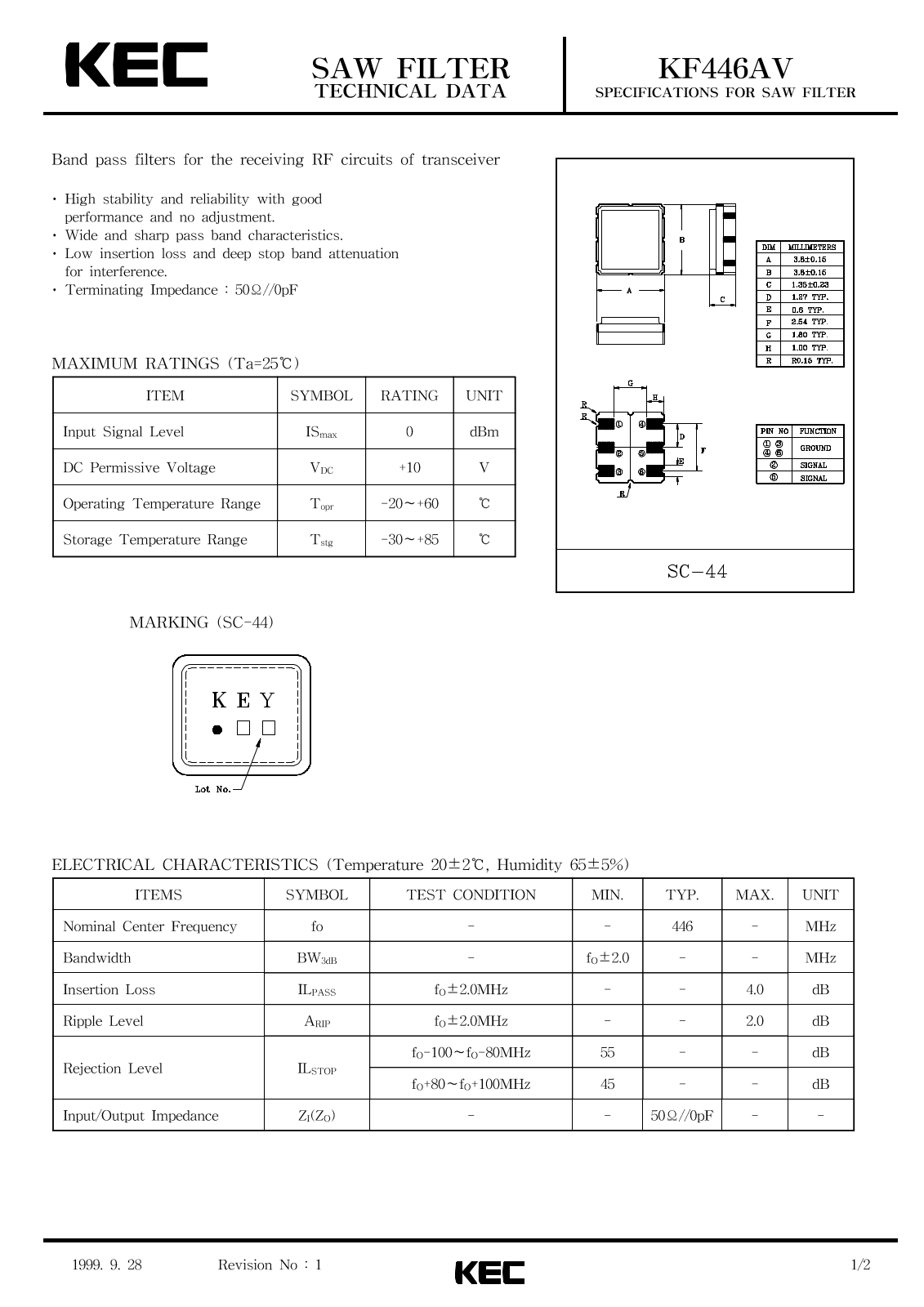 KEC KF446AV Datasheet