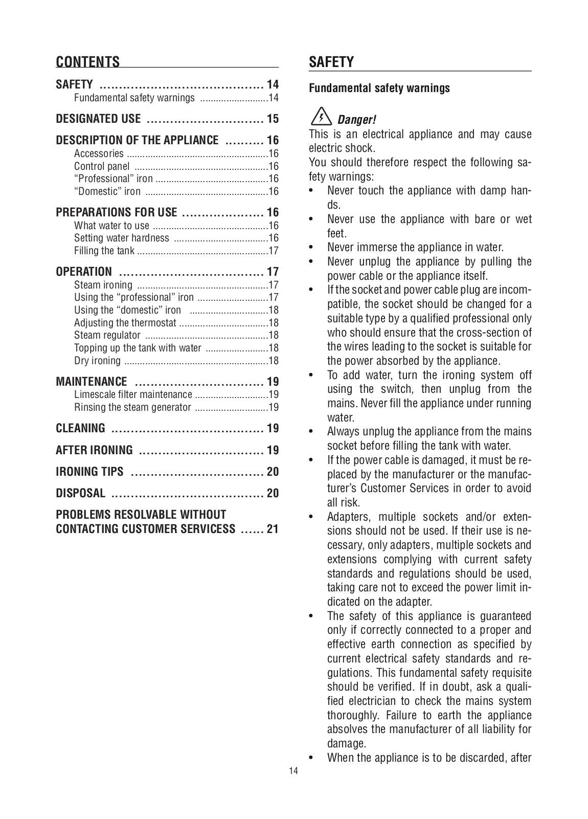 Delonghi PRO 1860X, PRO 1870X S Instructions Manual