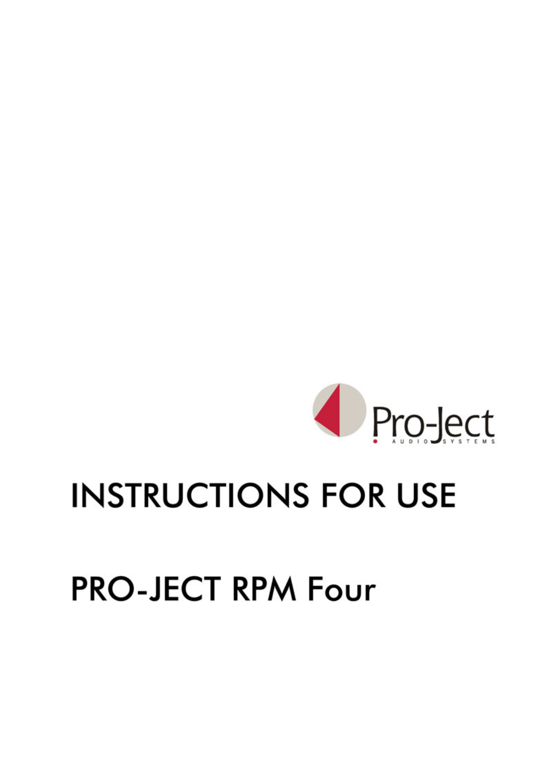 Pro-ject Audio RPM-4 Owners manual