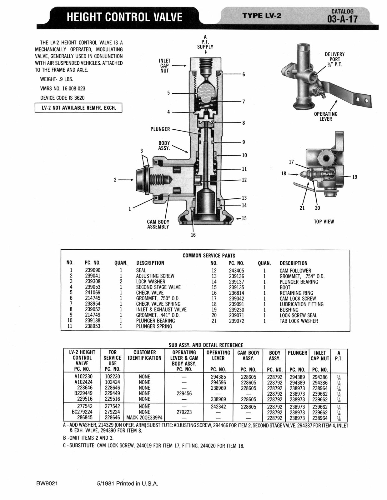 BENDIX 03-A-17 User Manual