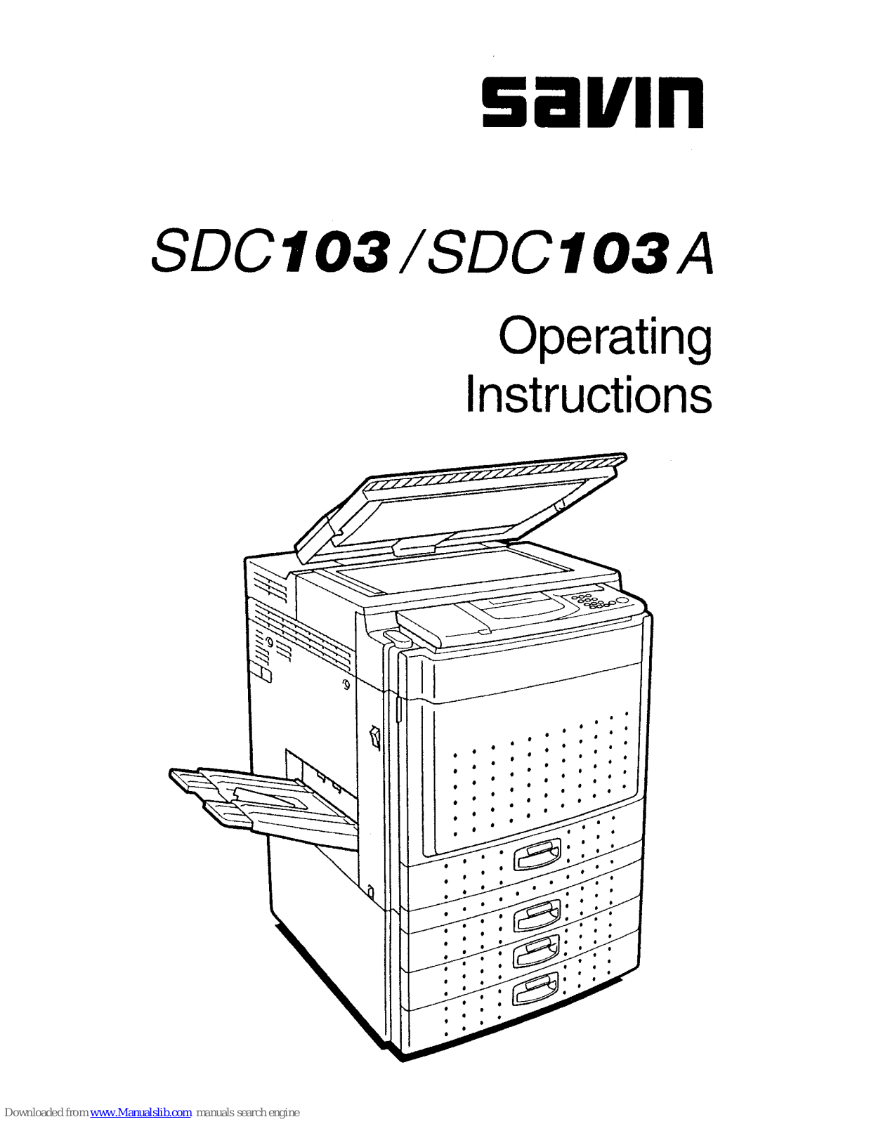 Savin SDC103A,SDC103 Operating Instructions Manual