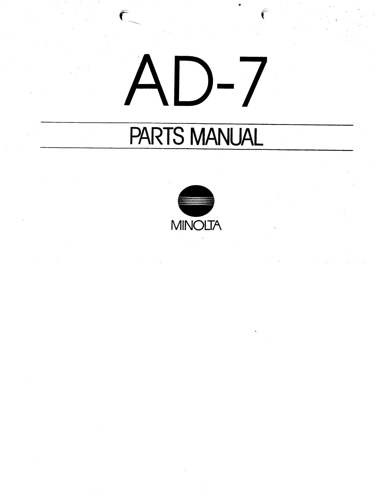 KONICA MINOLTA ad7 Service Manual