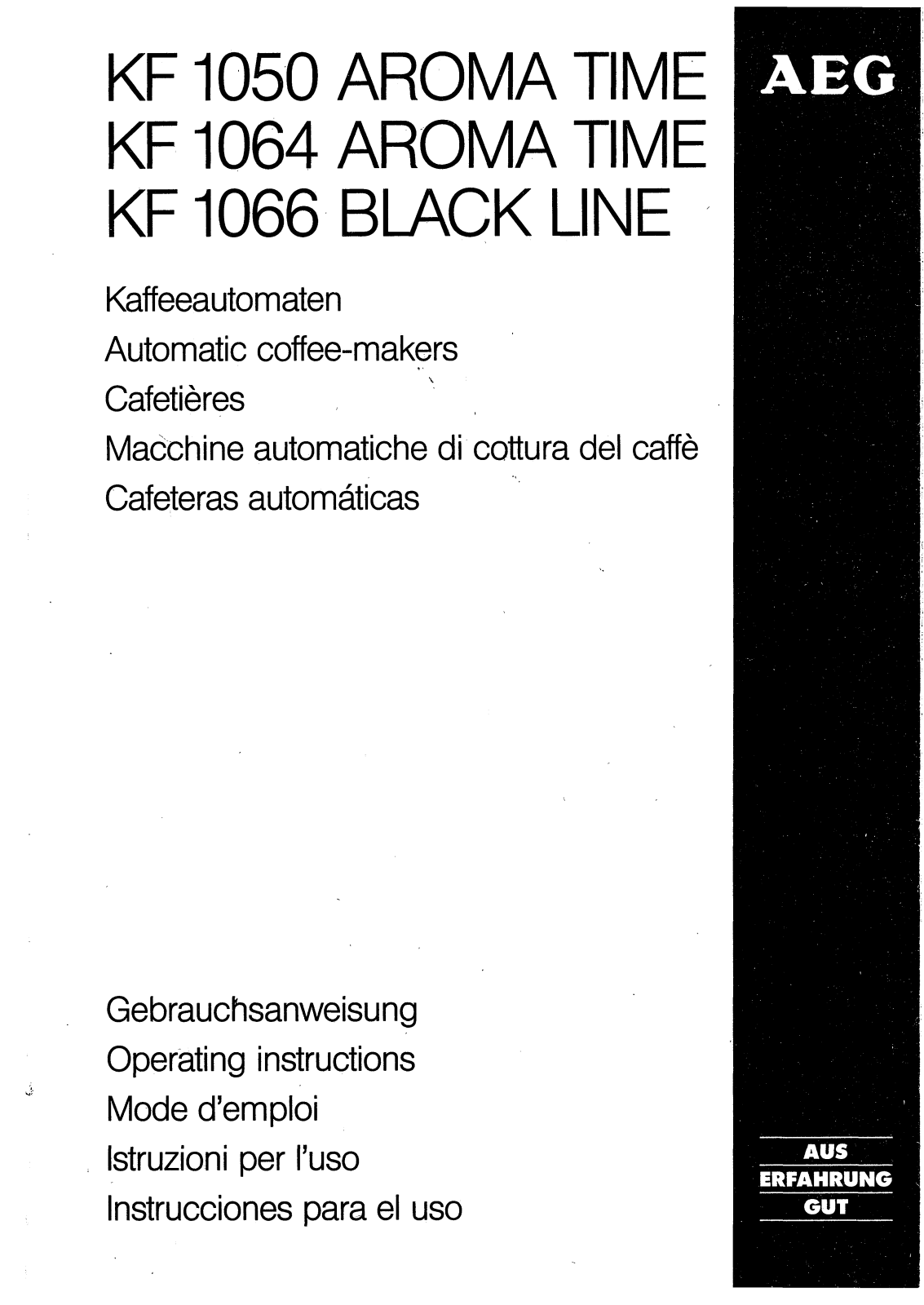 AEG KF1064AROMATIME, KF1066BLACKLINE, KF1050AROMATIME User Manual