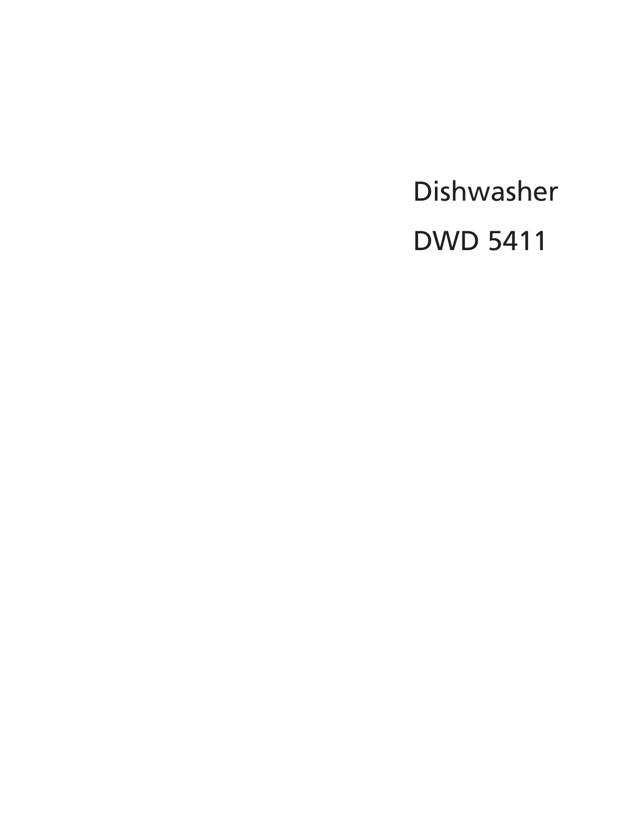 Beko DWD5411 User Manual