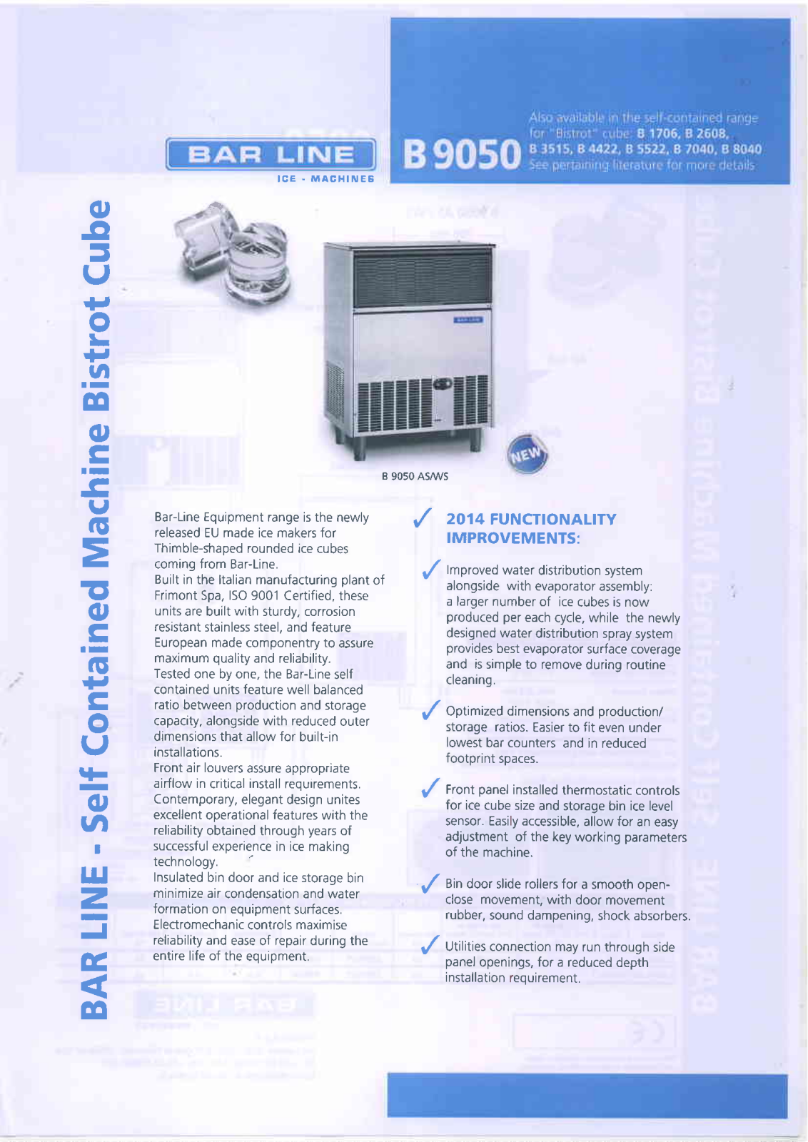 BAR LINE B 9050 AS, B 9050 WS, B 9050 Datasheet - ManualMachine.com