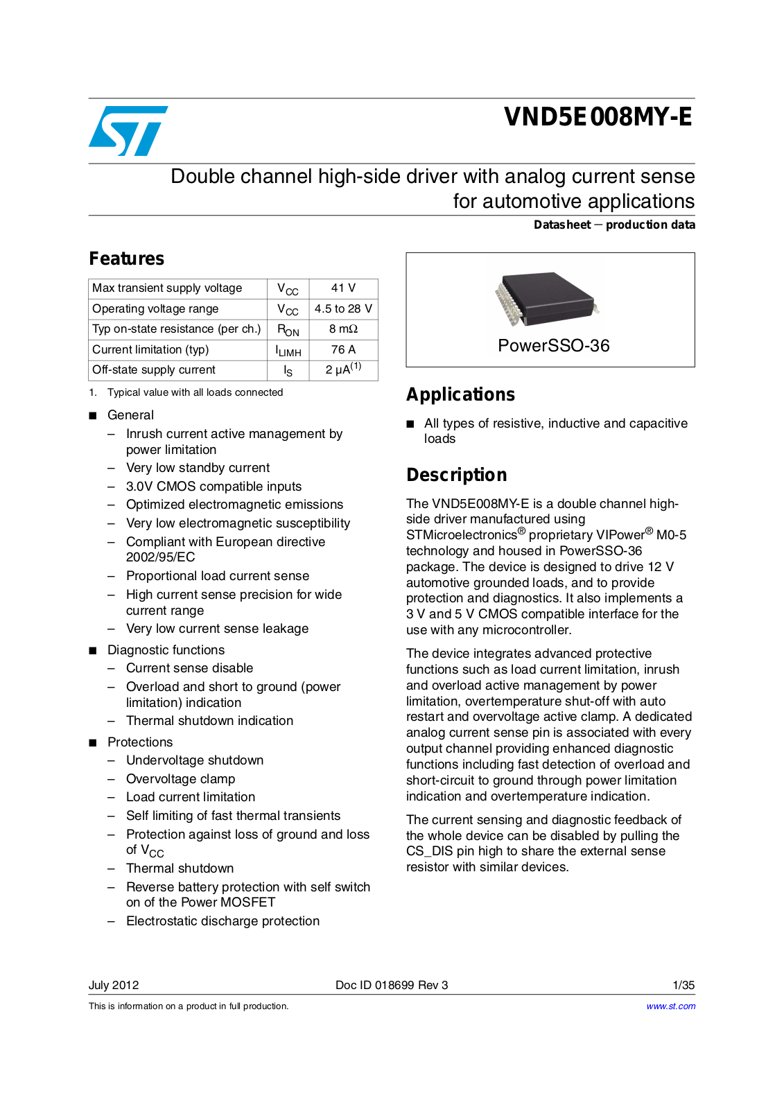 ST VND5E008MY-E User Manual