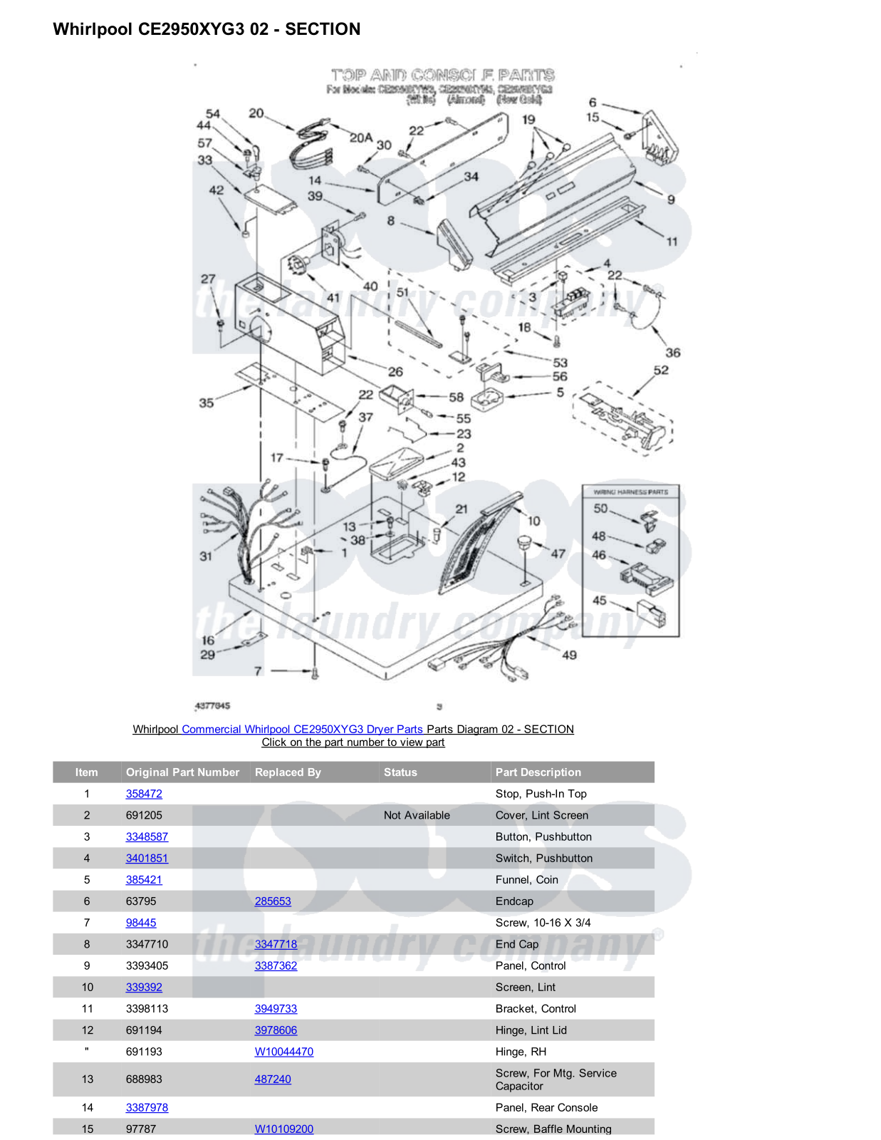 Whirlpool CE2950XYG3 Parts Diagram