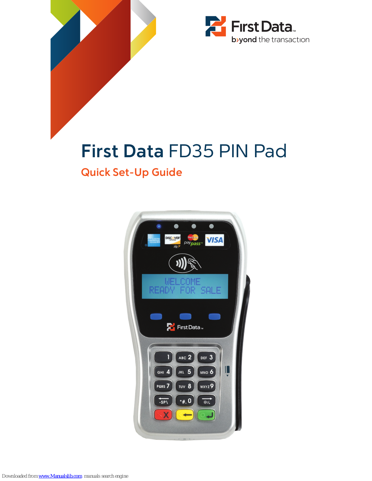 First Data FD35 PIN Pad Quick Setup Manual - ManualMachine.com