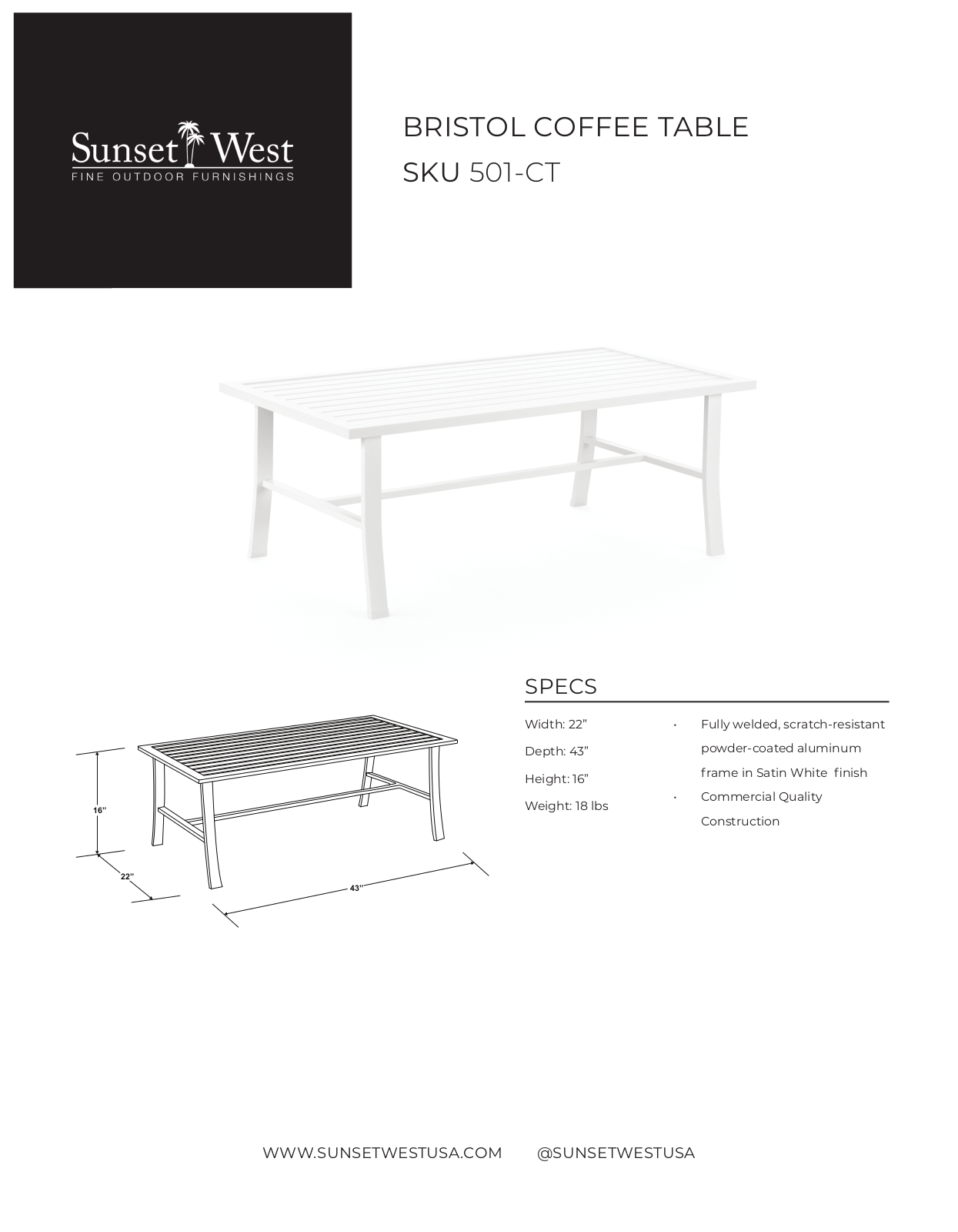 Sunset West XSW10287 Specifications - ManualMachine.com