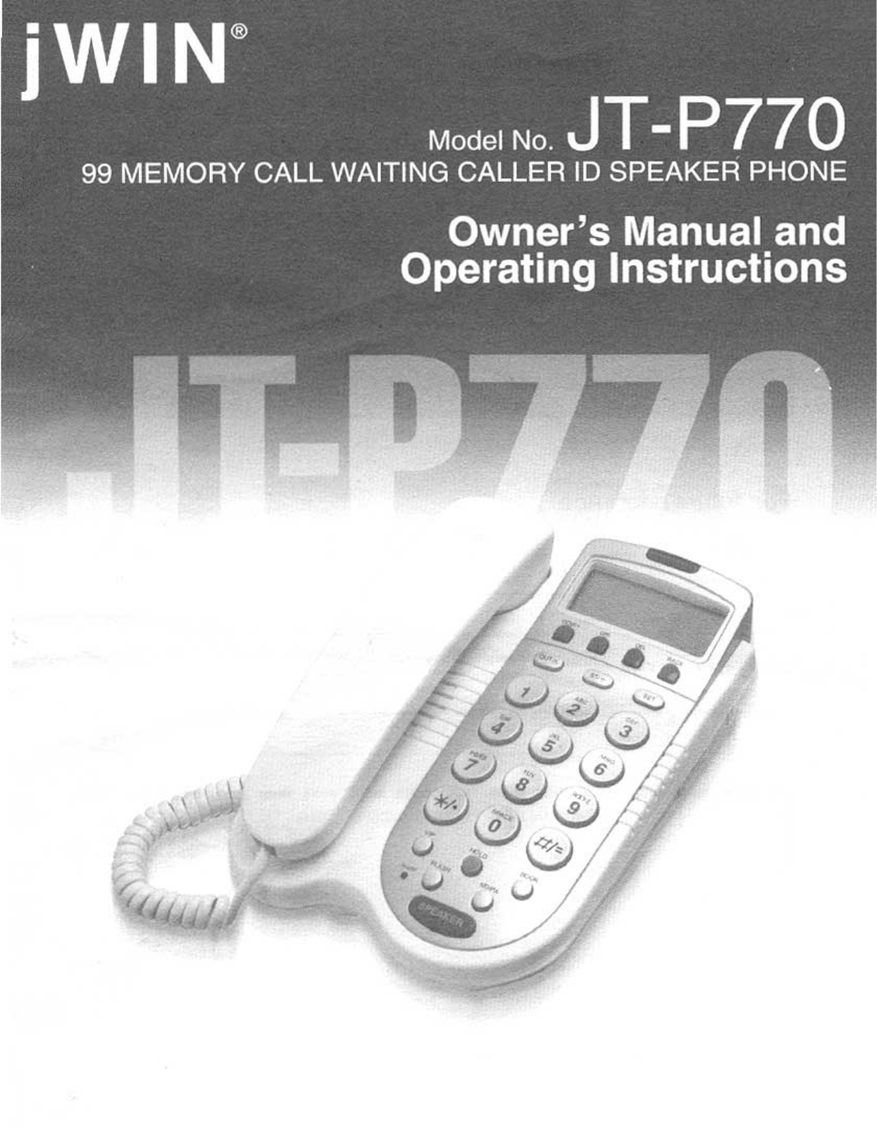 Jwin JT-P770 User Manual