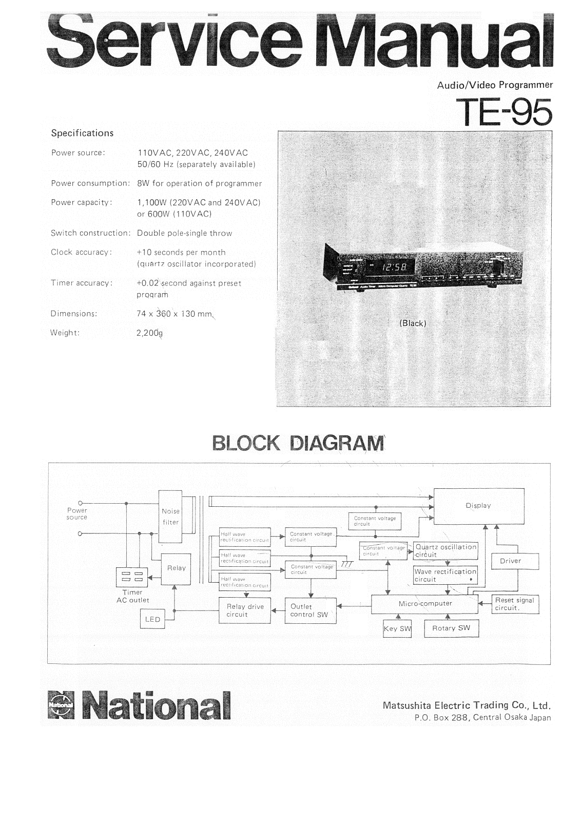 Panasonic TE-95 Service manual