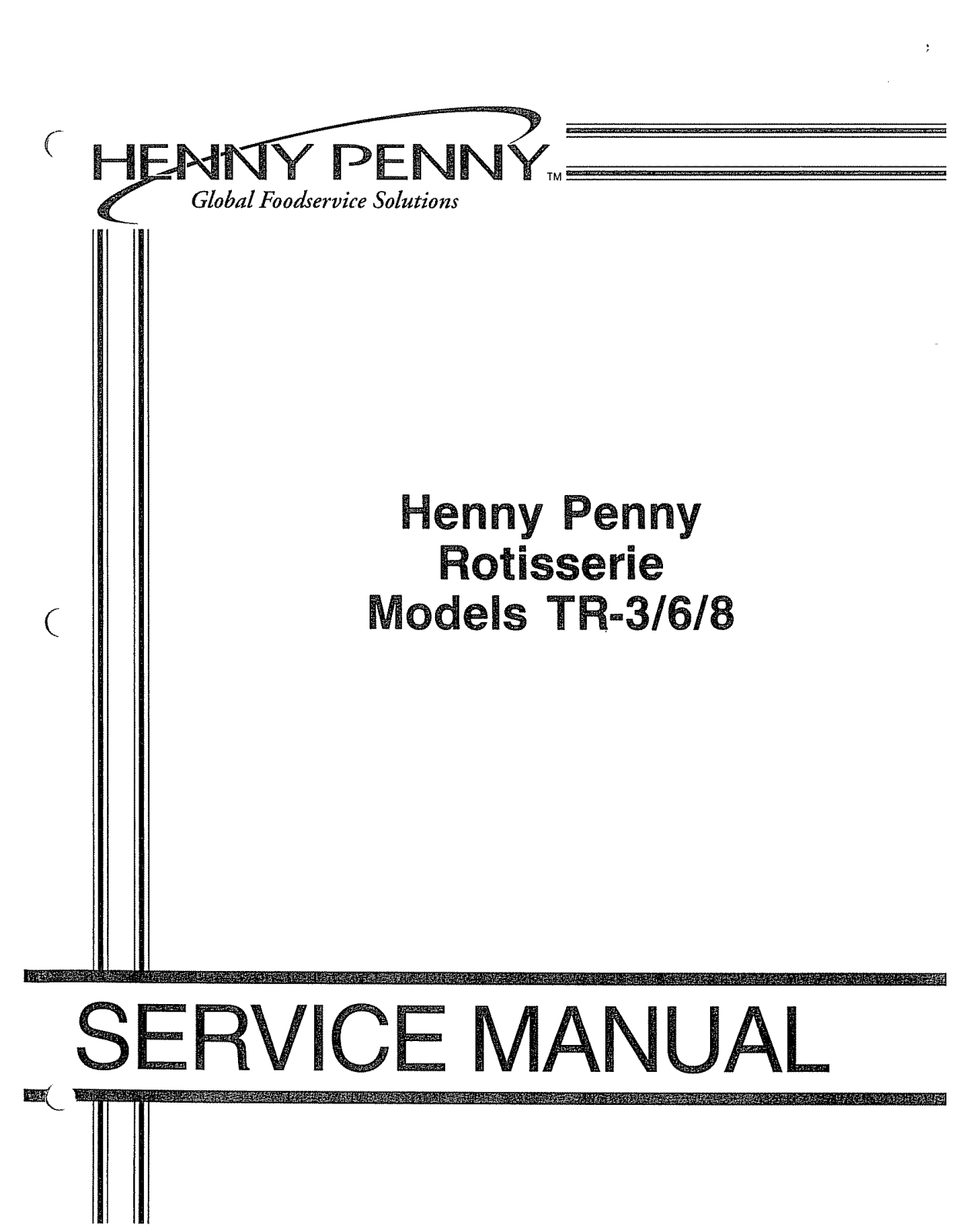 Henny Penny TR-6 Service Manual