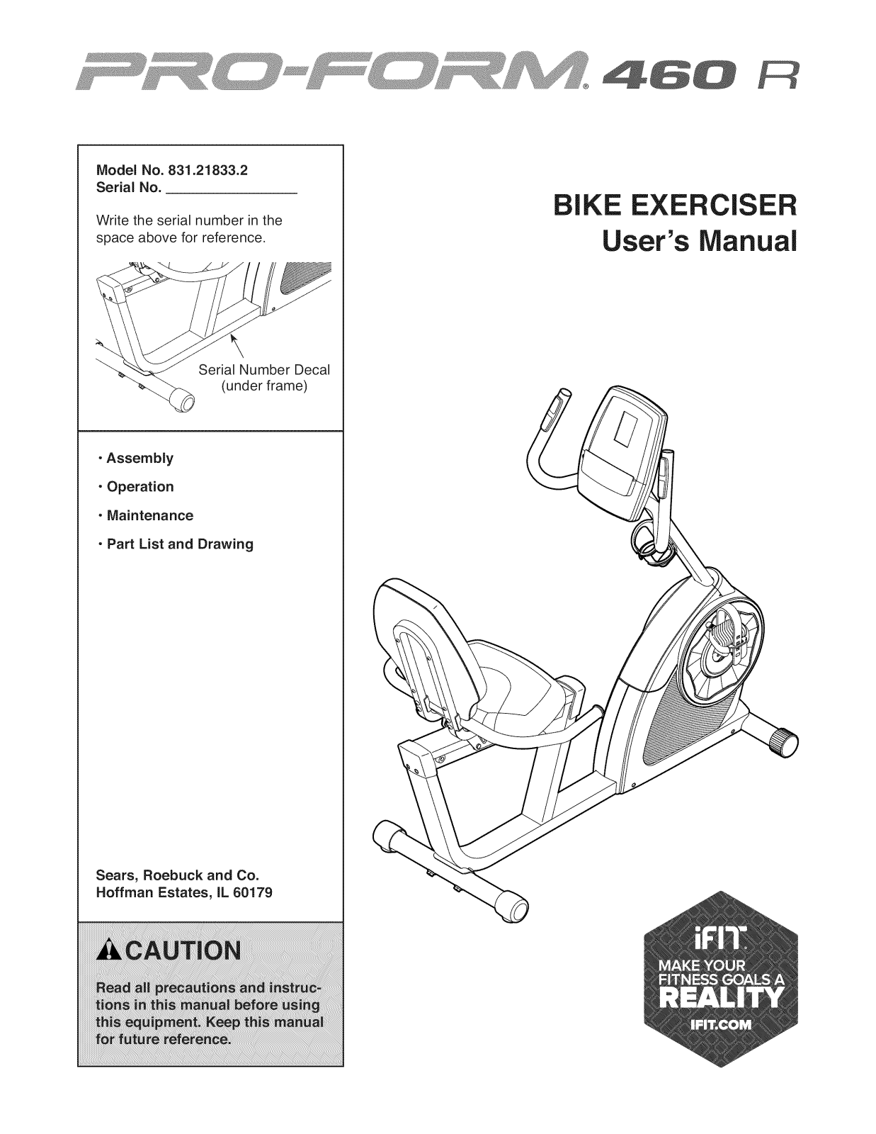 Proform 831218332 Owner’s Manual