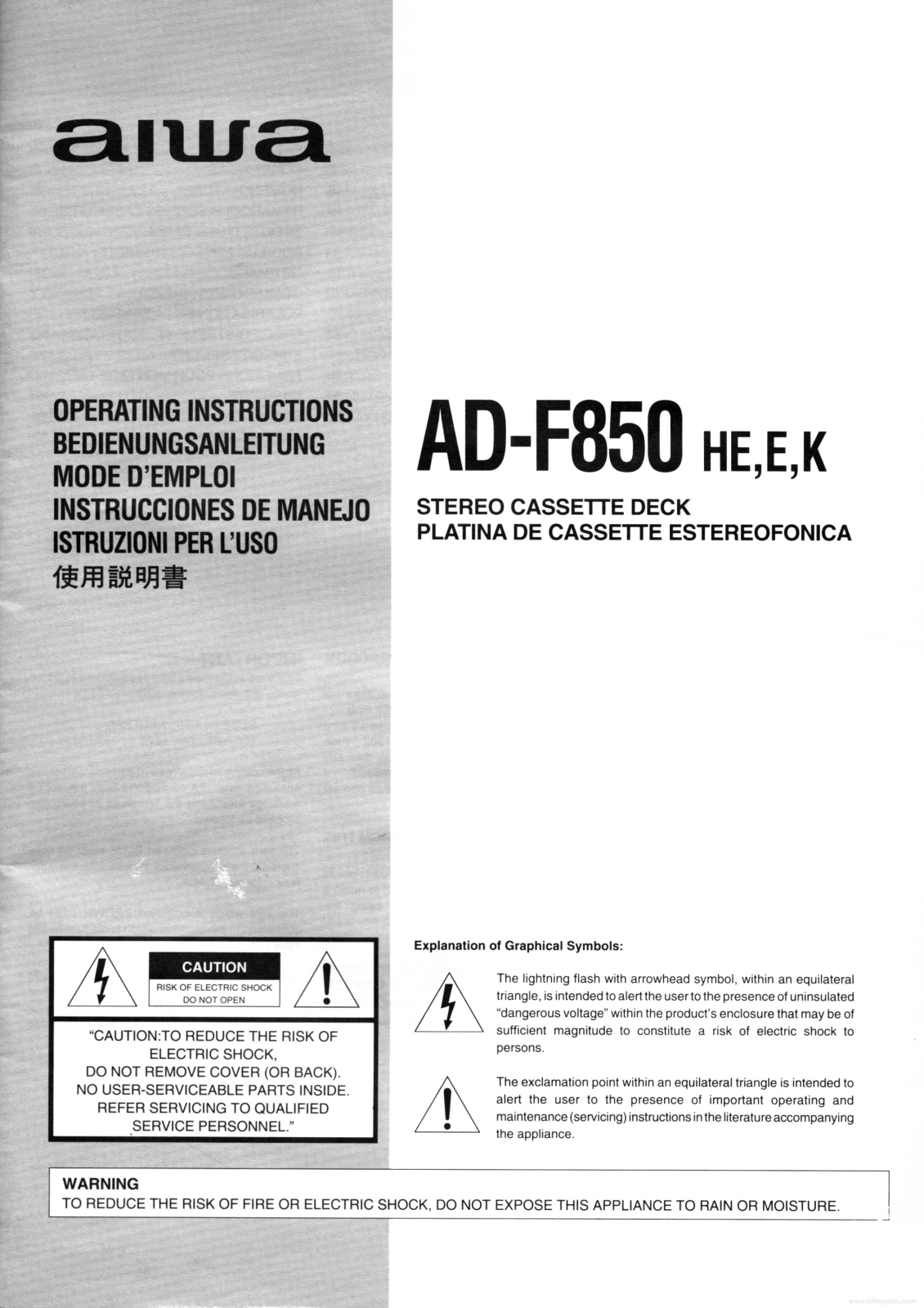 Aiwa ad-f850 User Manual