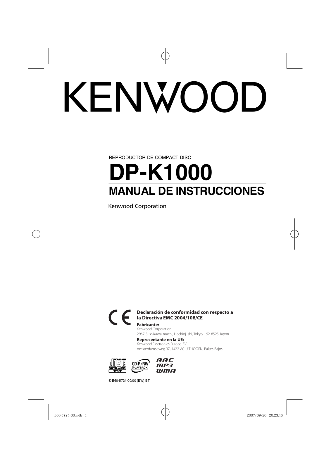 Kenwood DP-K1000 User Manual