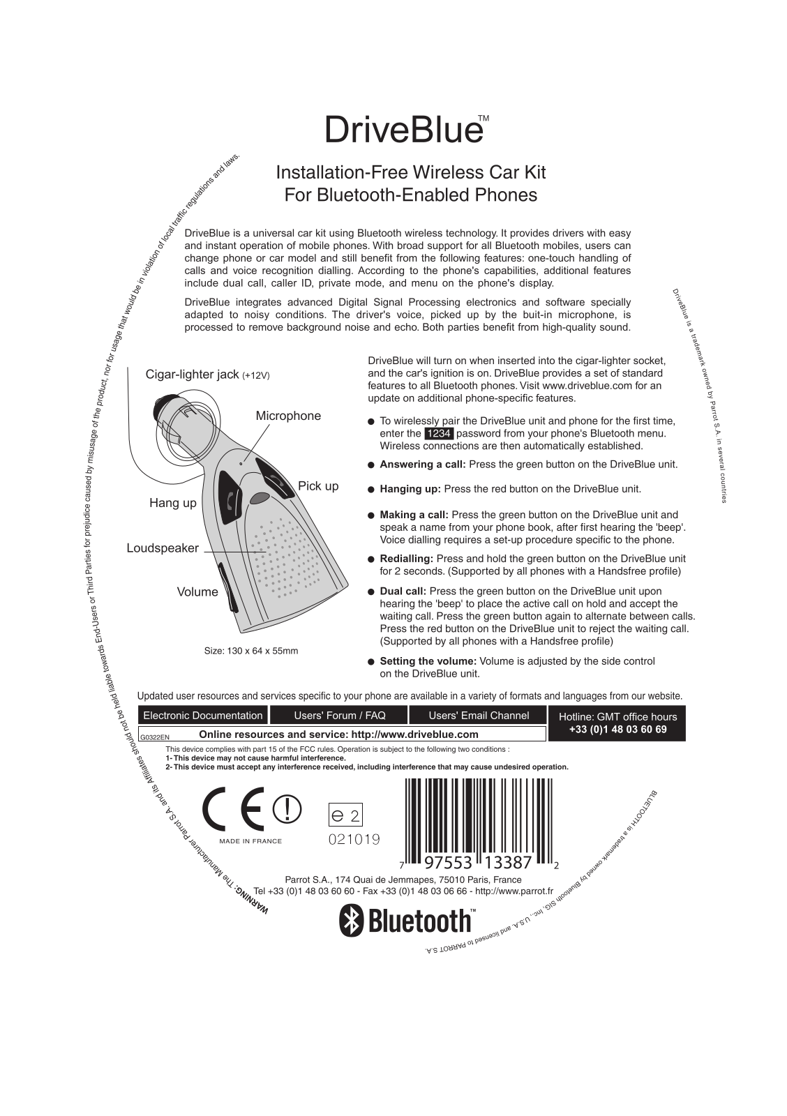 PARROT CK3000E User Manual