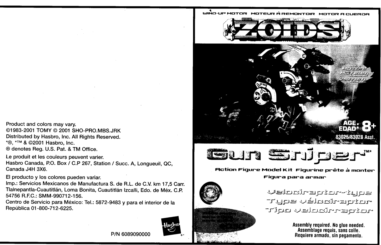 Hasbro ZOIDS GUN SNIPER User Manual