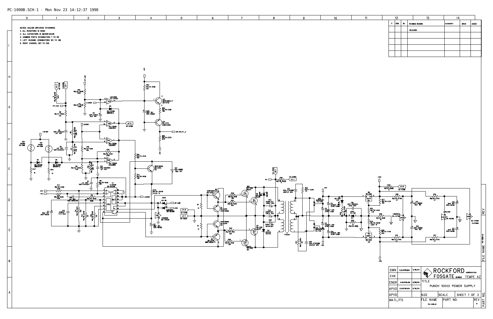 Rockford Fosgate Punch 100-X-2 Schematic